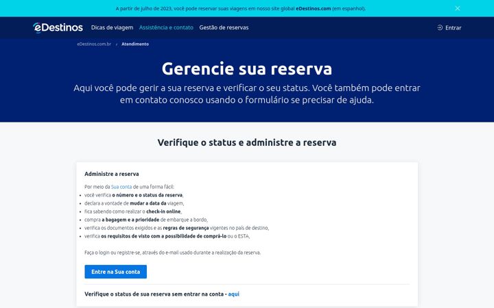 Skærmbillede af edestinos.com.br