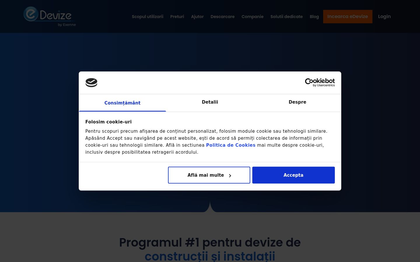 Ekrānuzņēmums ar piekrišanas baneri, kas tika rādīts pirms jebkādas mijiedarbības