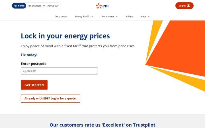 Ekraanipilt saidist edfenergy.com