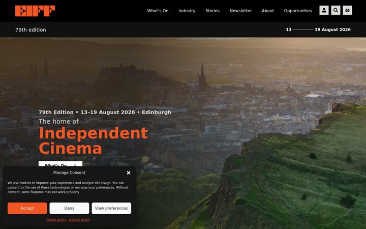 Screenshot of edfilmfest.org
