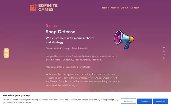 Screenshot of edfinite.games