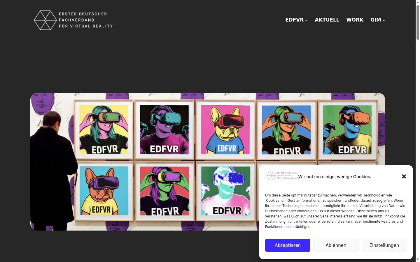 Captura de pantalla del banner de consentimiento mostrado antes de cualquier interacción