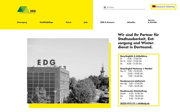 Screenshot of edg.de
