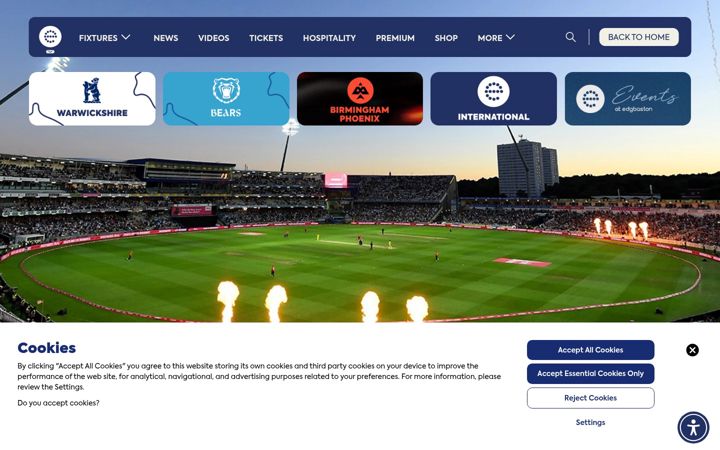 Screenshot of edgbaston.com