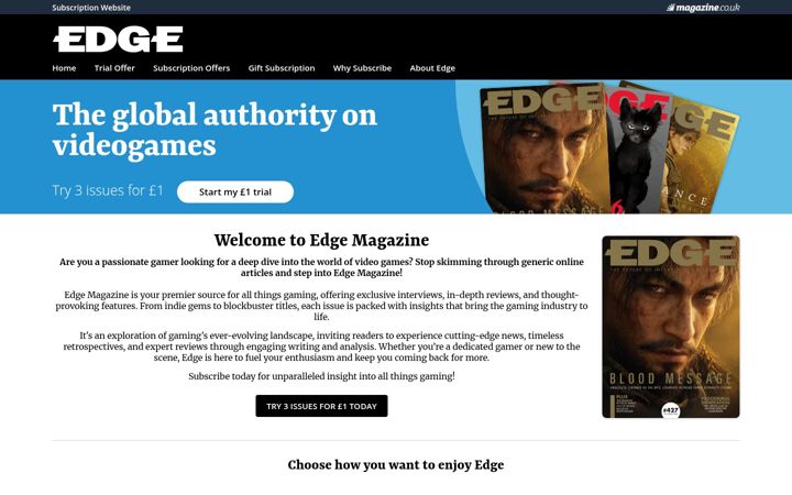 Screenshot of edge-magazine-subscription.co.uk