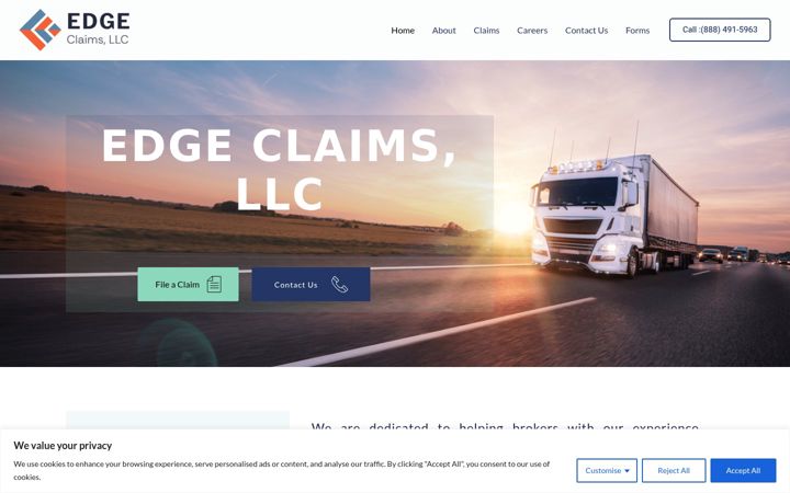 Screenshot of edgeclaims.ai