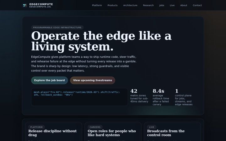 Screenshot of edgecompute.lol