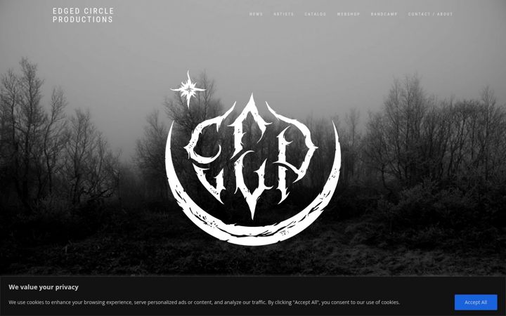Screenshot of edgedcircleproductions.com