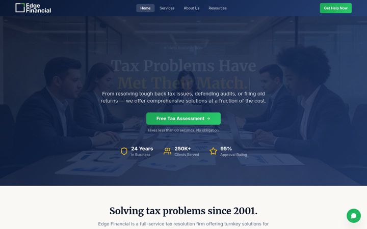 Screenshot of edgefinancial.com