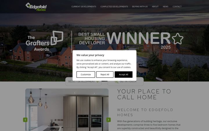 Zrzut ekranu edgefoldhomes.co.uk