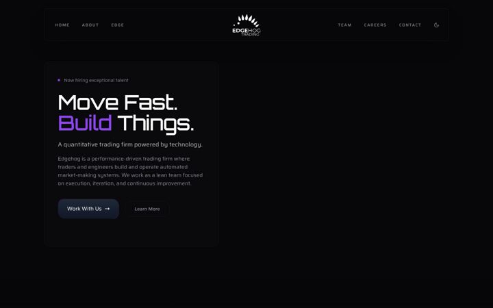 Screenshot of edgehogtrading.com