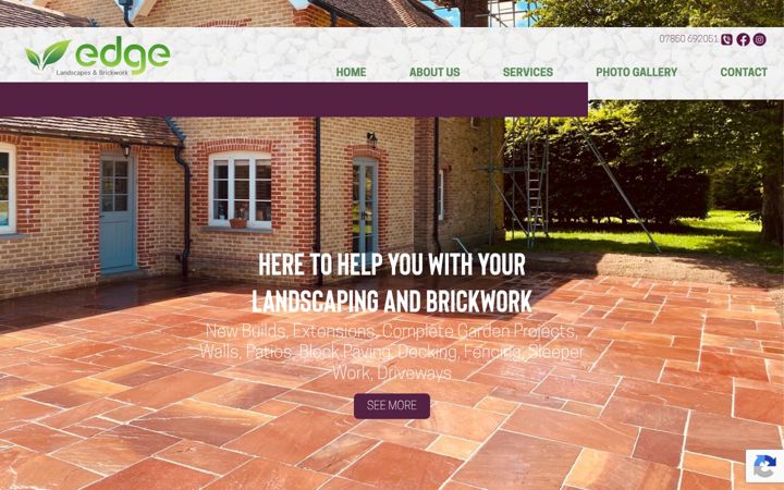 Screenshot of edgelandscapesandbrickwork.co.uk
