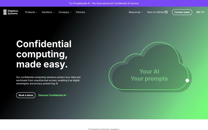 Screenshot of edgeless.systems