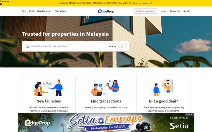 Screenshot of edgeprop.my