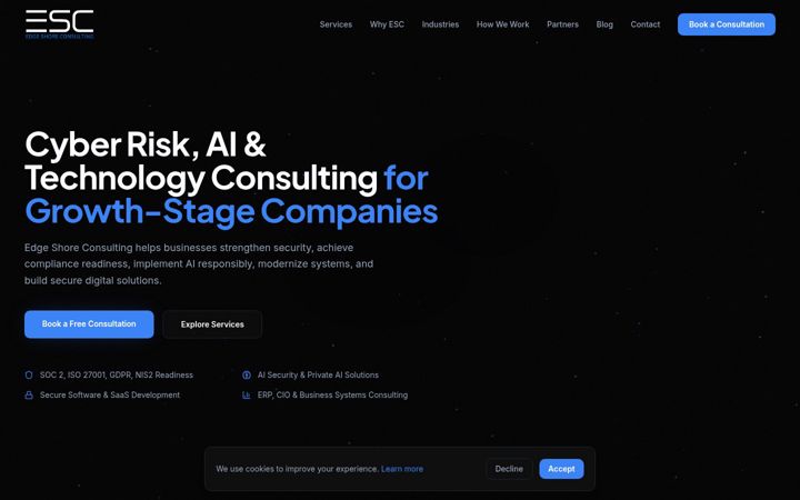 Screenshot of edgeshoreco.com