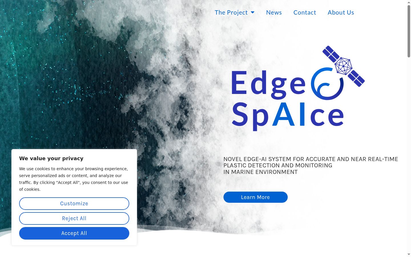 Screenshot of the consent banner shown before any interaction