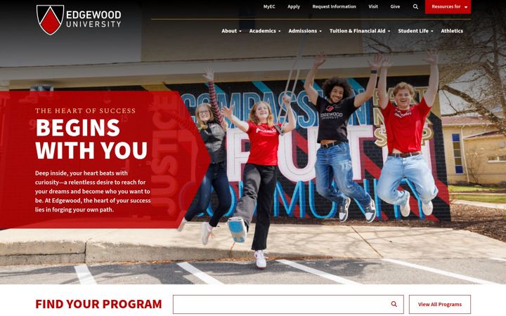 Screenshot of edgewood.edu