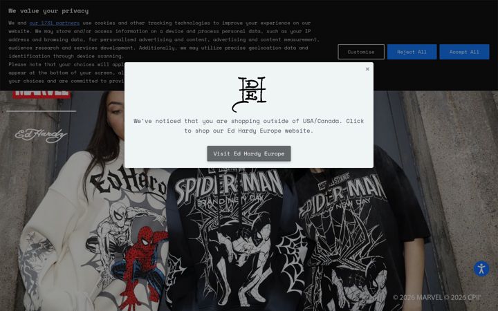 Screenshot of edhardyoriginals.com