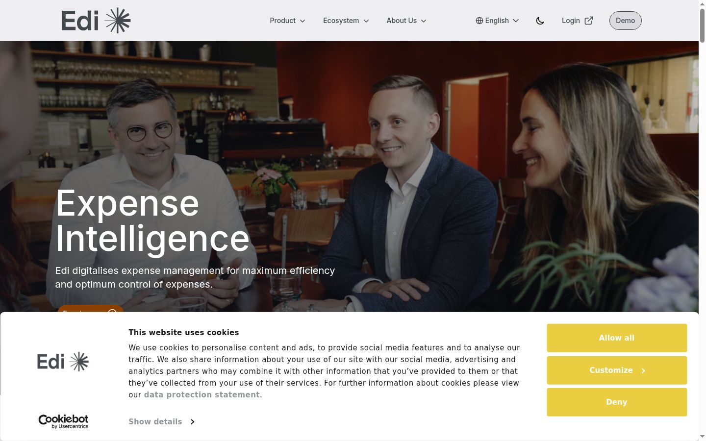 Screenshot of the consent banner shown before any interaction