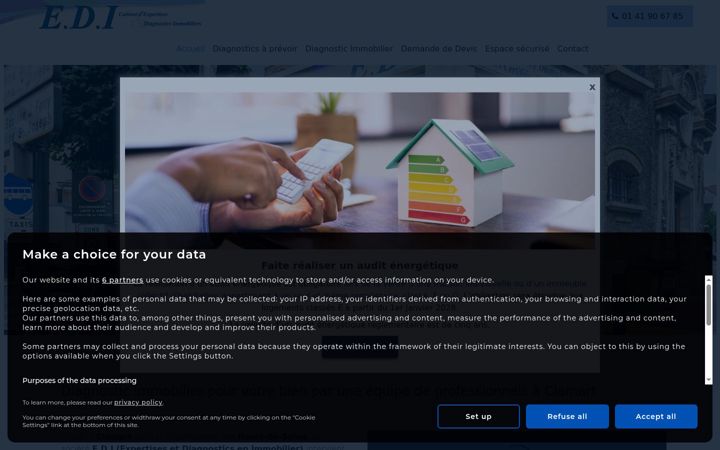 Skærmbillede af edi-diagnostics.fr