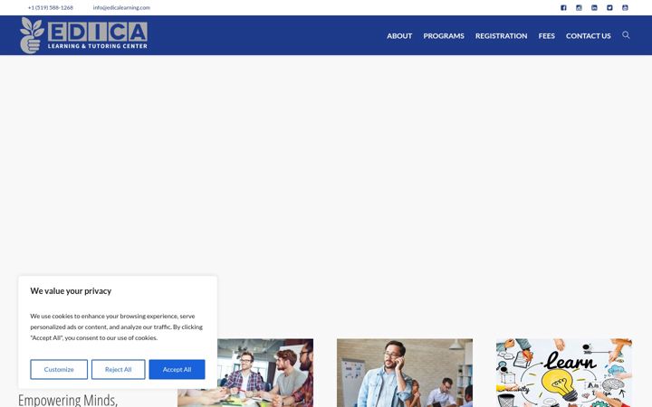 Screenshot of edicalearning.com
