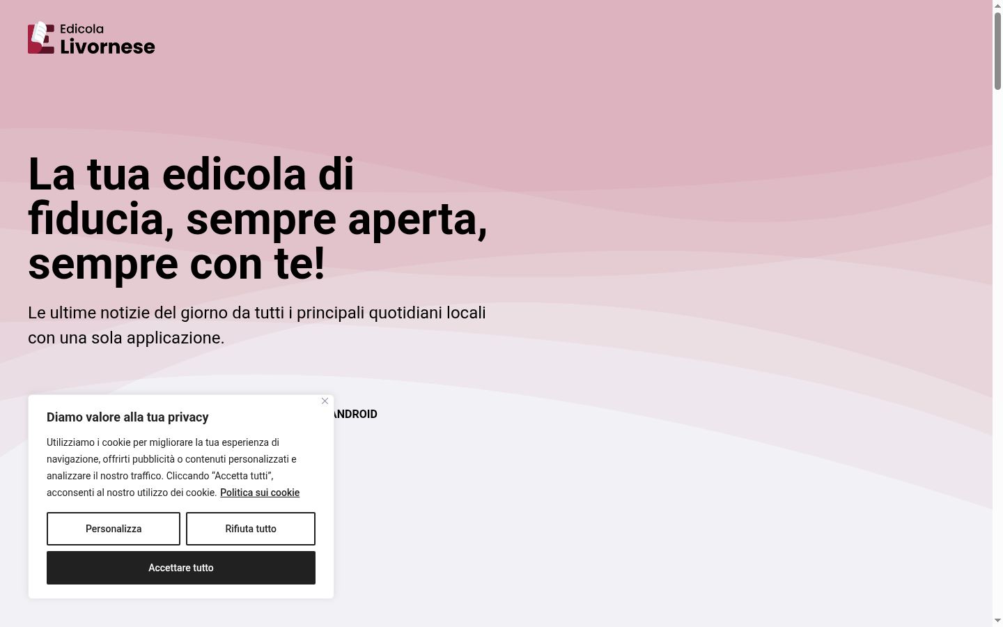 Screenshot of the consent banner shown before any interaction