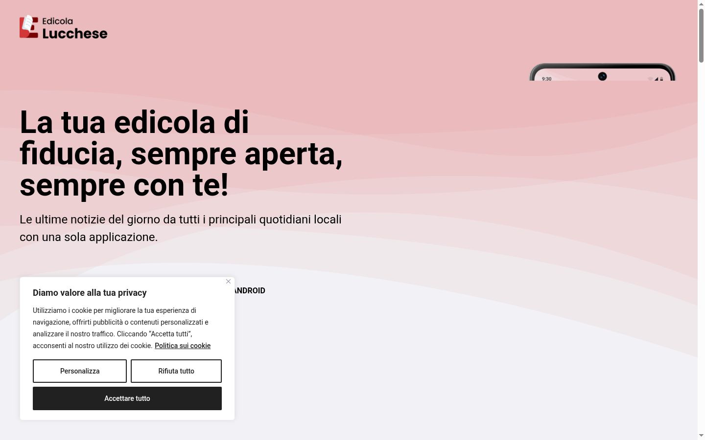 Screenshot tal-banner tal-kunsens muri qabel kwalunkwe interazzjoni