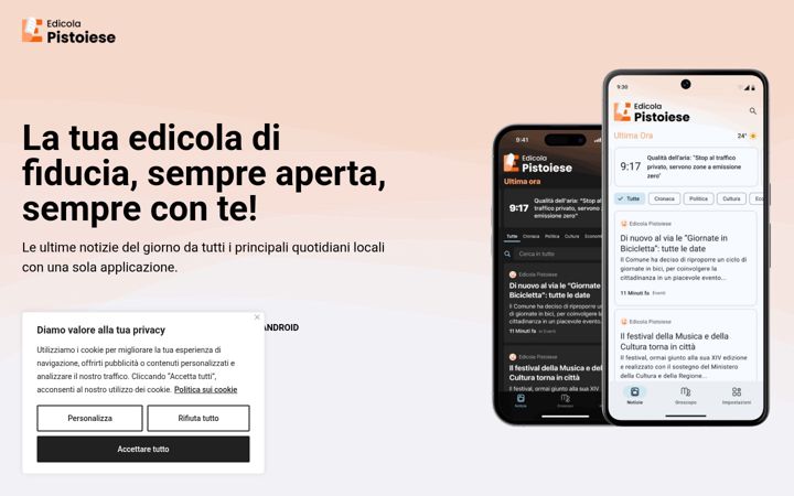 Screenshot of edicolapistoiese.it