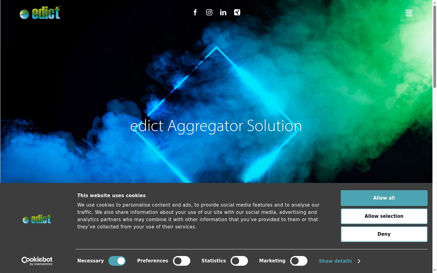 Screenshot of the consent banner shown before any interaction