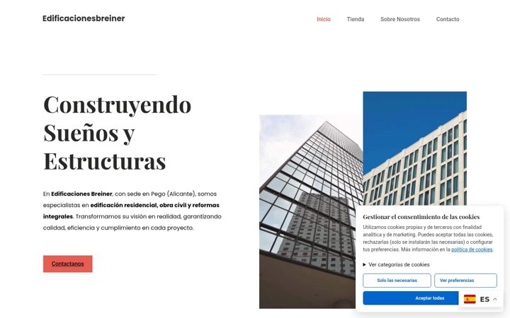 Screenshot of edificacionesbreiner.com