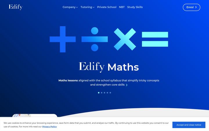 Screenshot ta' edifytutors.co.za