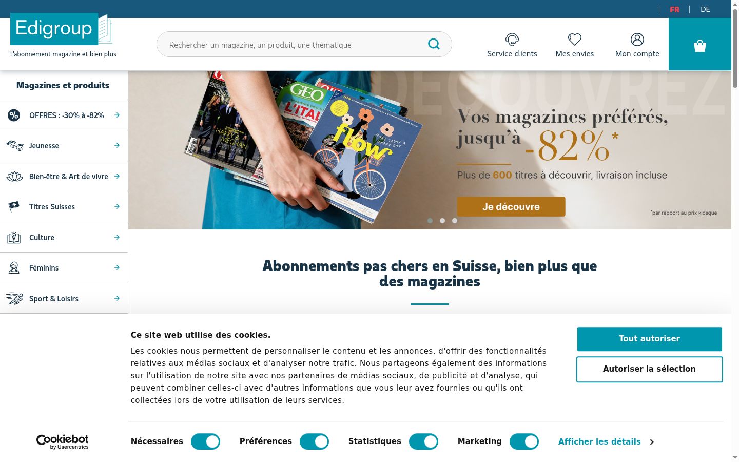 Screenshot del banner di consenso mostrato prima di qualsiasi interazione