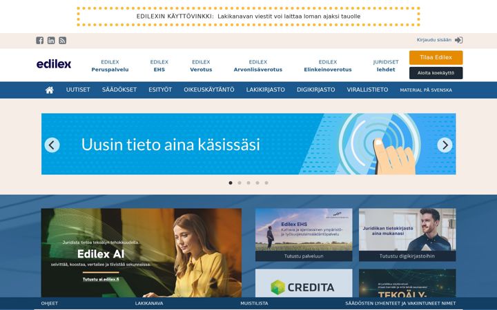 Skærmbillede af edilex.fi