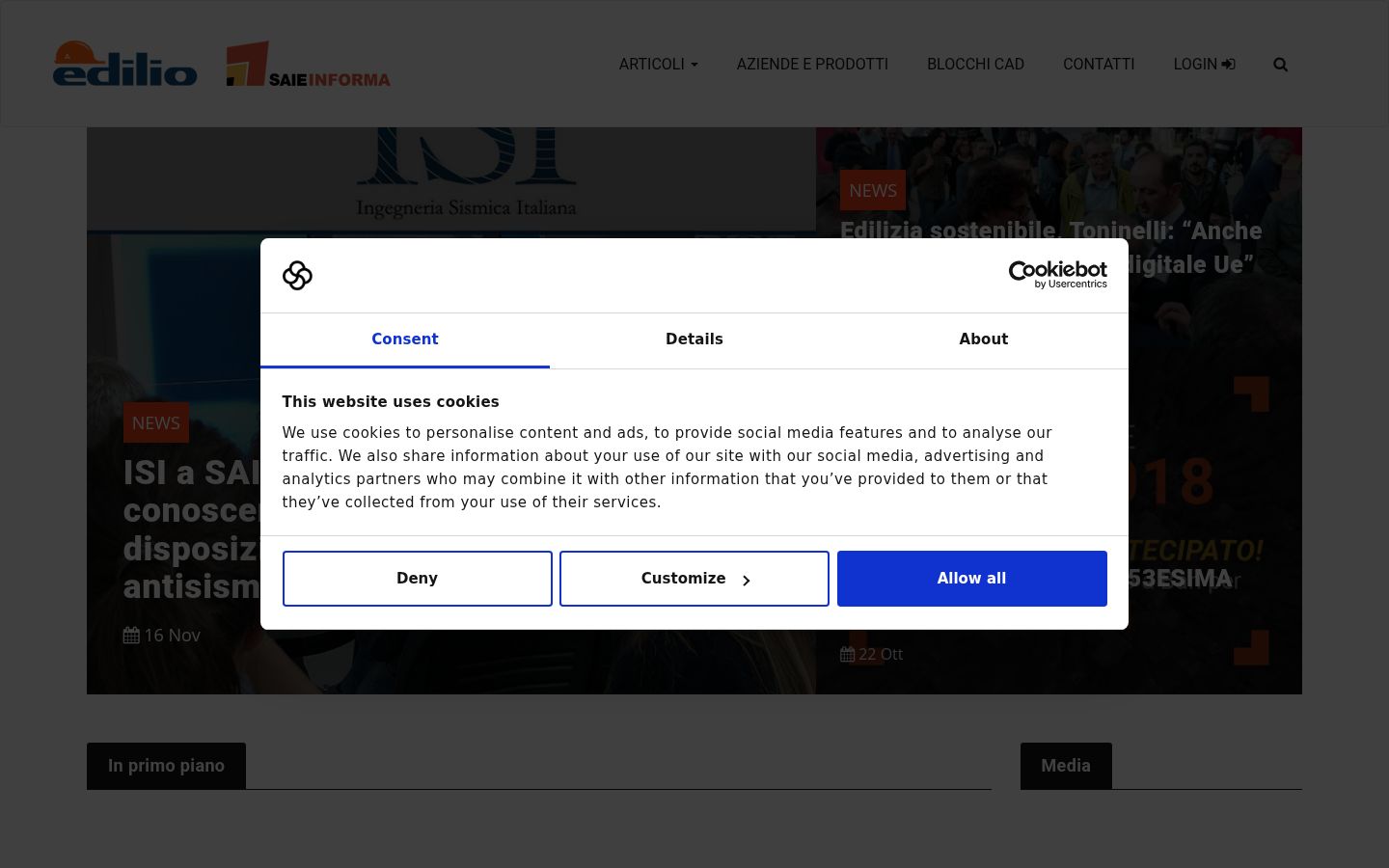 Sutikimo reklamjuostės, rodytos prieš bet kokią sąveiką, ekrano kopija
