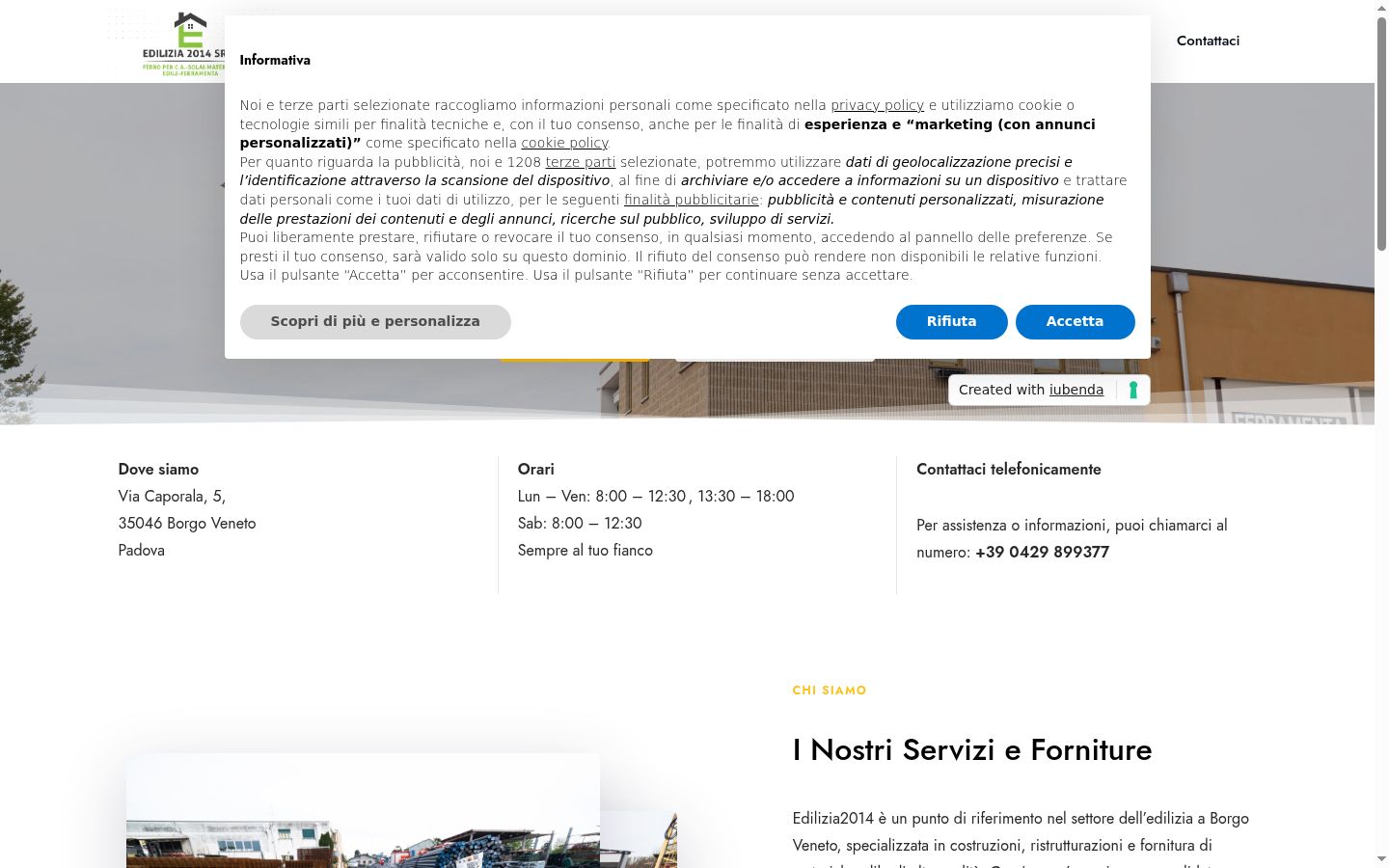 Screenshot des Einwilligungsbanners vor jeglicher Interaktion