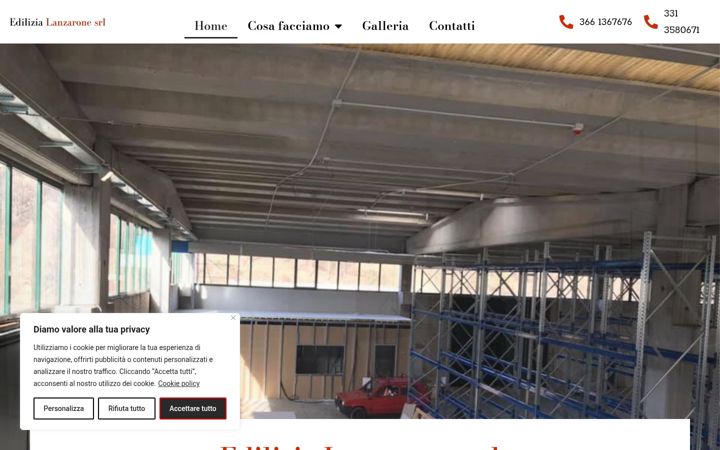 Screenshot of edilizialanzaronesrl.it