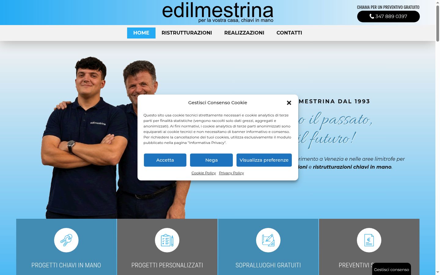 Captura de pantalla del banner de consentimiento mostrado antes de cualquier interacción