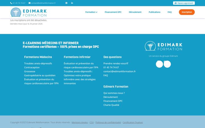 Screenshot of edimarkformation.fr