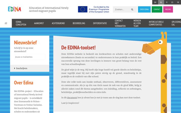 Screenshot of edinaplatform.eu