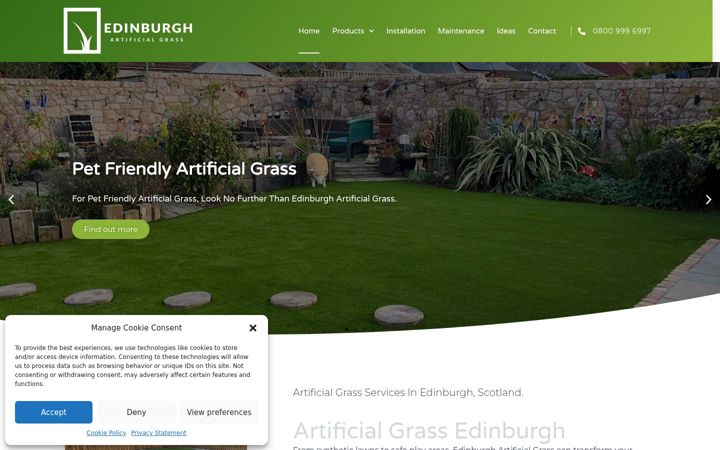 Zrzut ekranu edinburghartificialgrass.co.uk