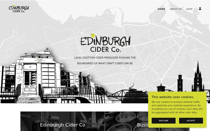 Ekrano kopija edinburghcider.co.uk