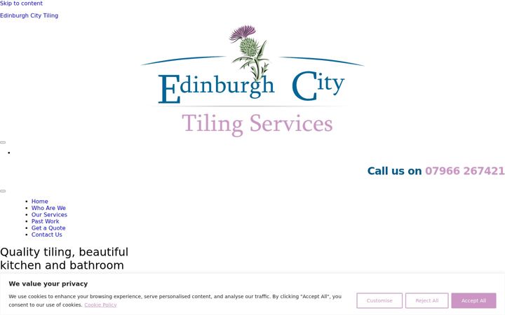 Ekrano kopija edinburghcitytiling.co.uk