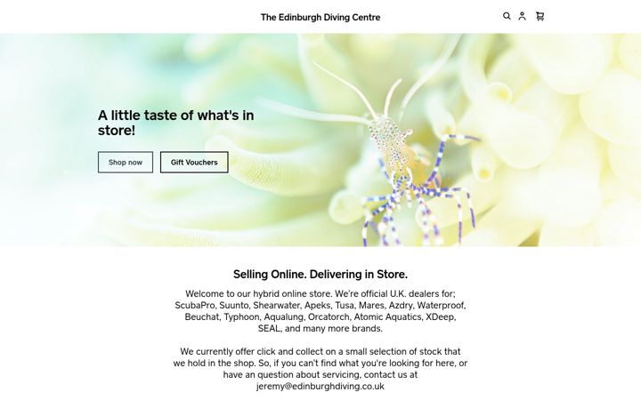 Screenshot of edinburghdiving.co.uk