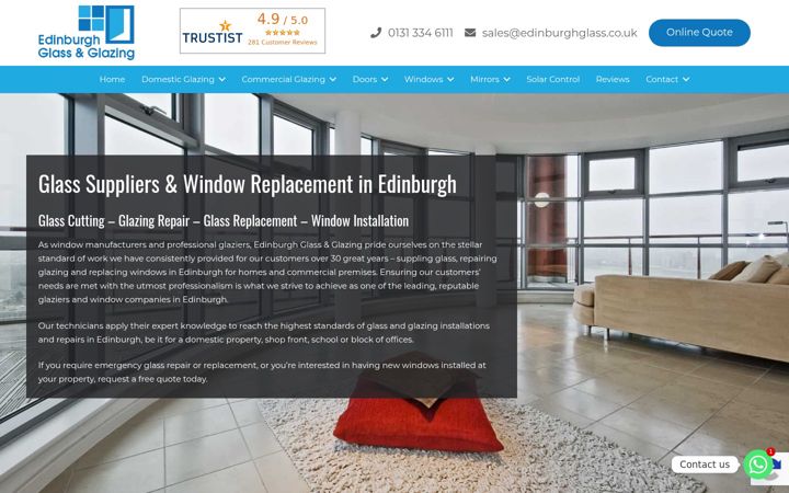 Screenshot of edinburghglass.co.uk