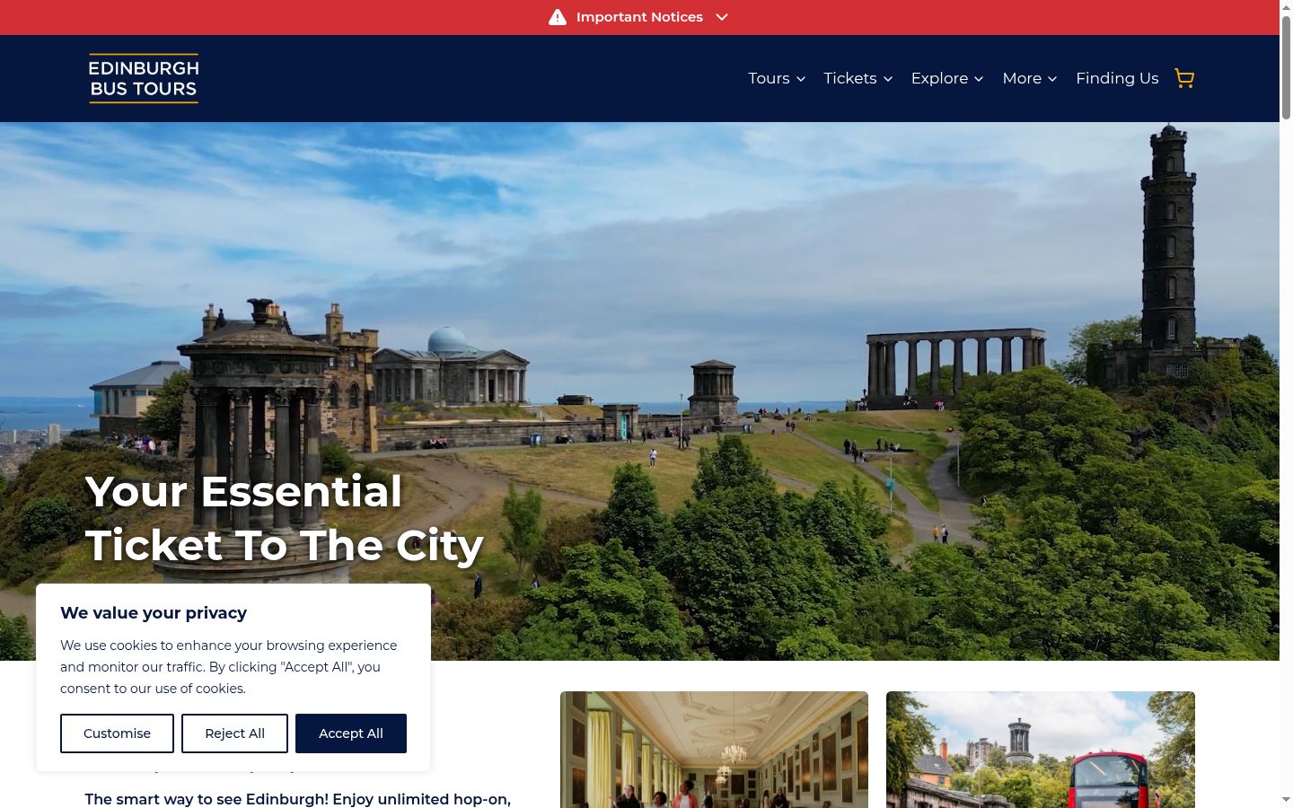 Screenshot of the consent banner shown before any interaction