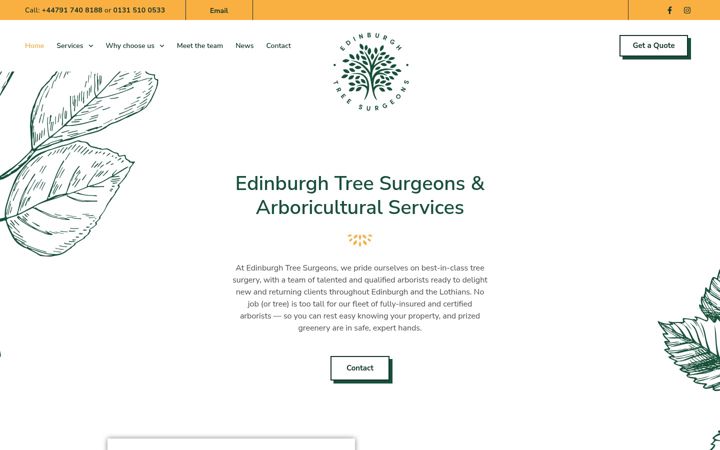 Screenshot of edinburghtreesurgeons.co.uk
