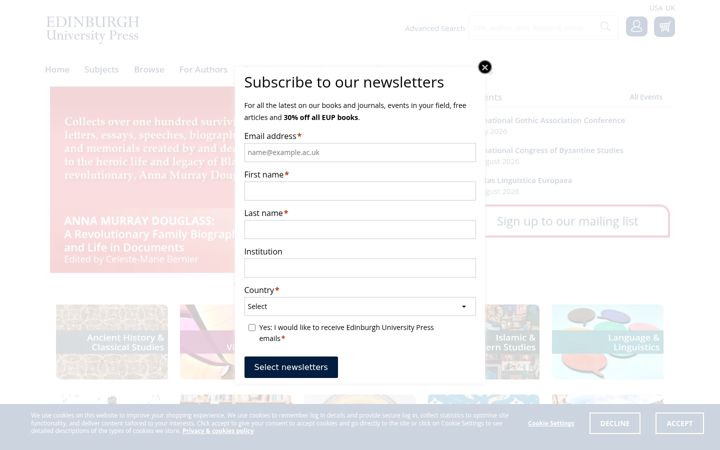 Screenshot of edinburghuniversitypress.com