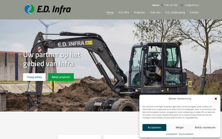 Screenshot di edinfra.nl