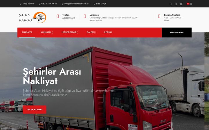 Screenshot of edirneambar.com.tr