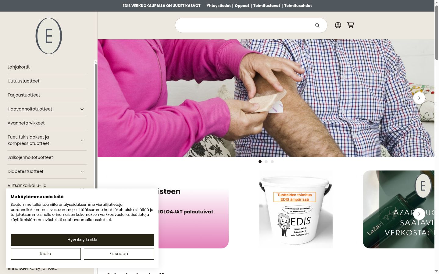 Screenshot of the consent banner shown before any interaction